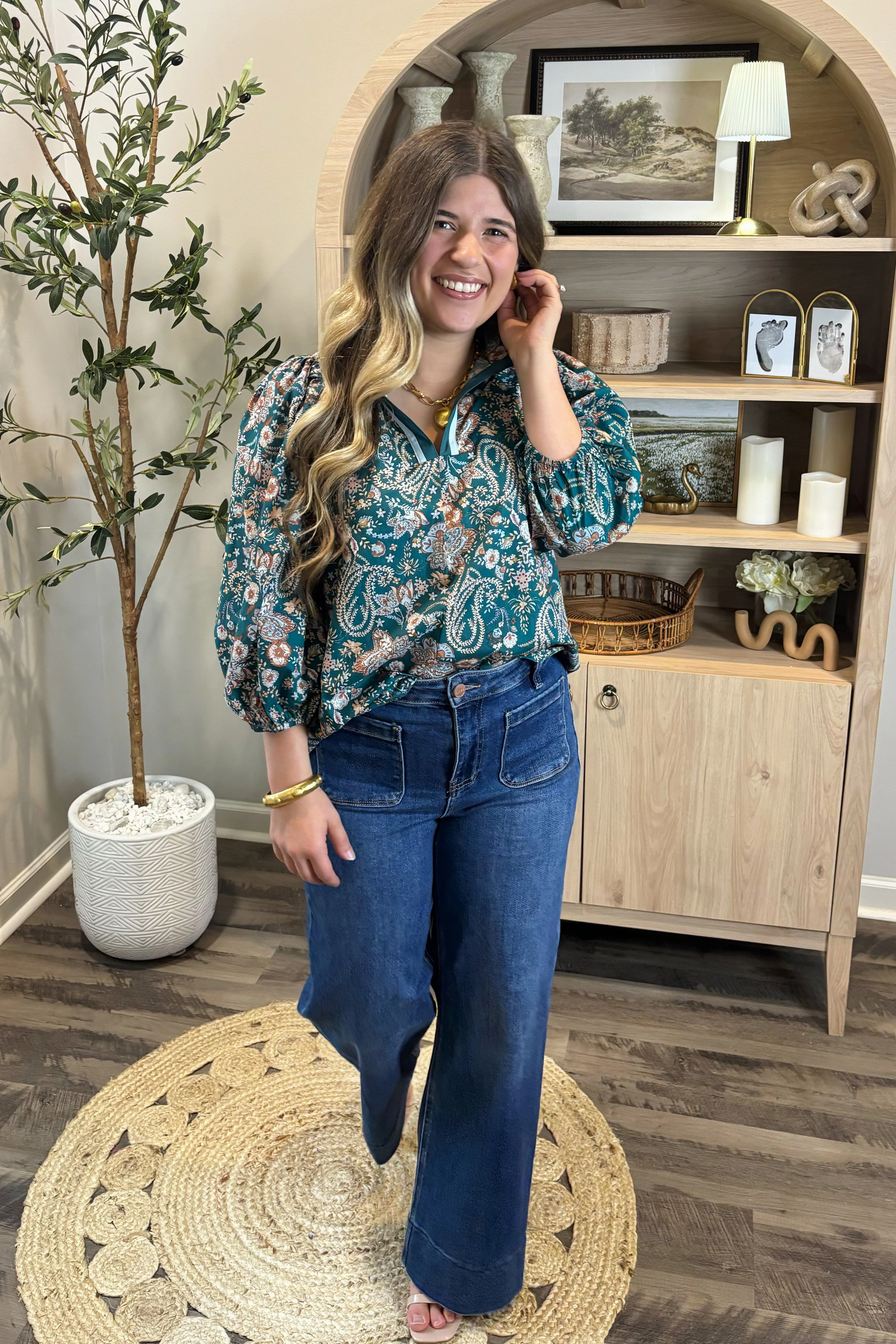 Paisley Perfection Multicolor Top Relaxed Blouse