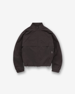 Water Resistant Design Initial Nylon Track Jacket - Coffee
