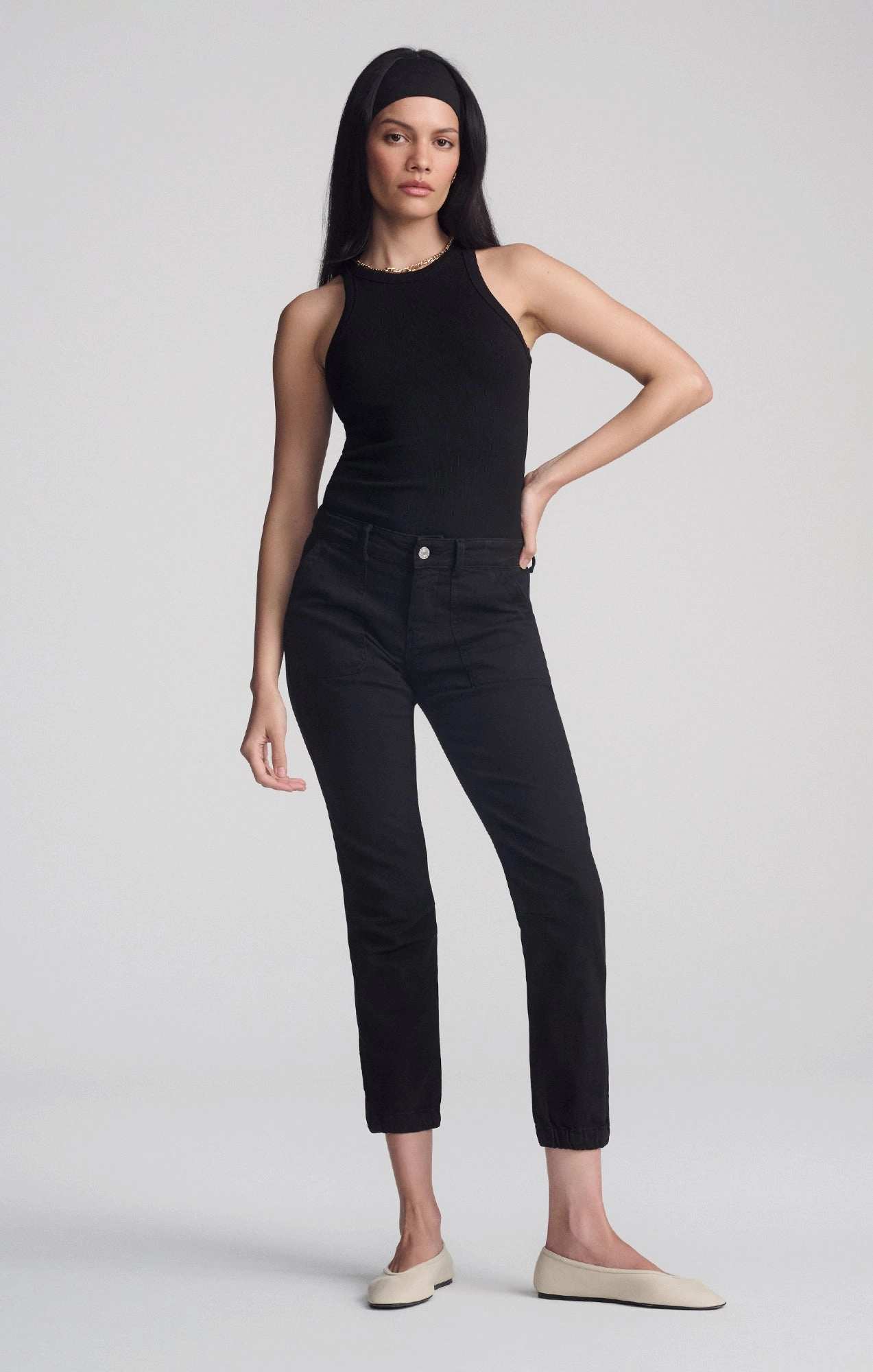 IVY SLIM CARGO IN BLACK FLEX BLUE Party Look Modern Minimalist High Quality Holiday Vibes Winter Warmth