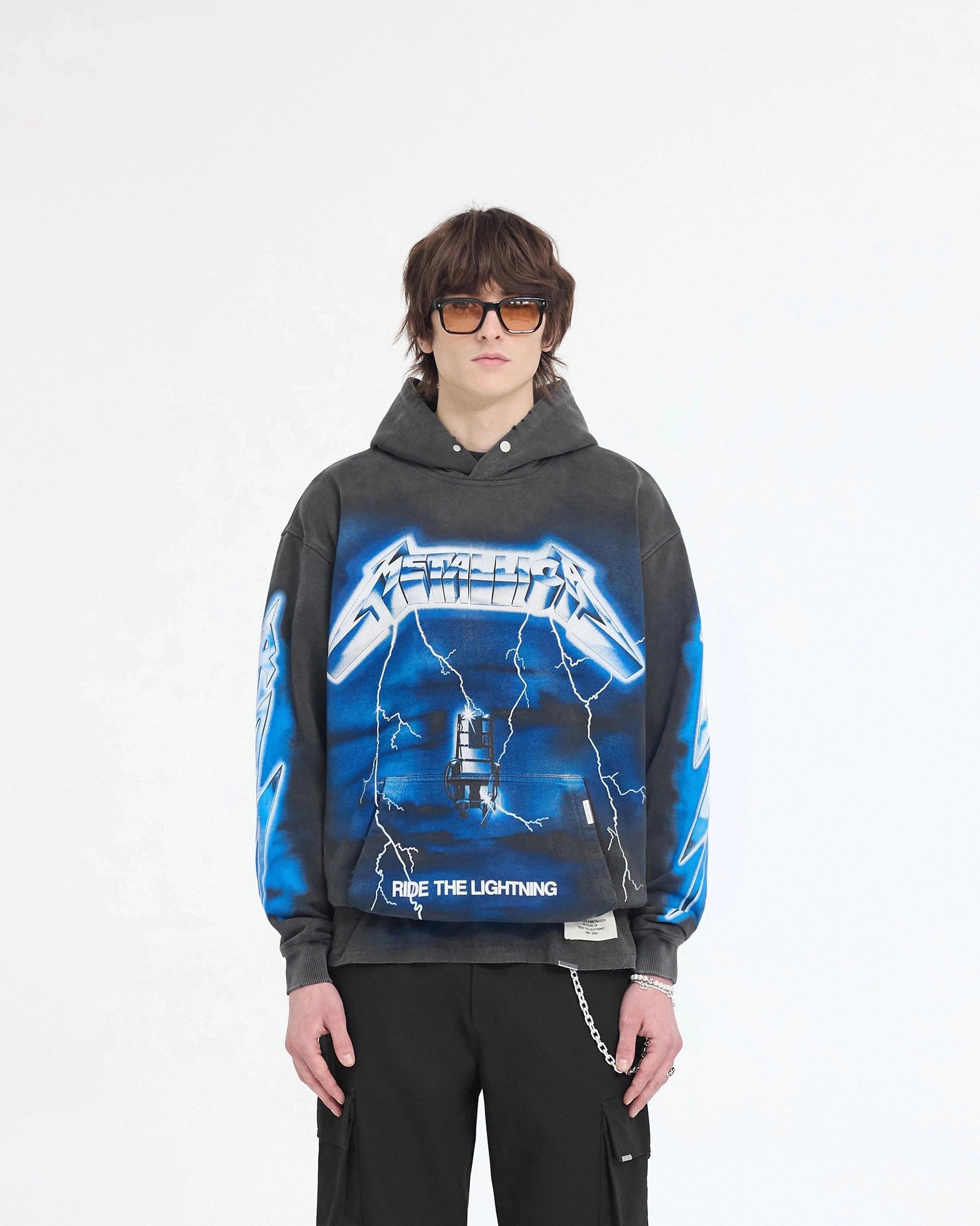 Represent X Metallica Ride The Lightning Hoodie - Vintage Grey Chill Fit Design