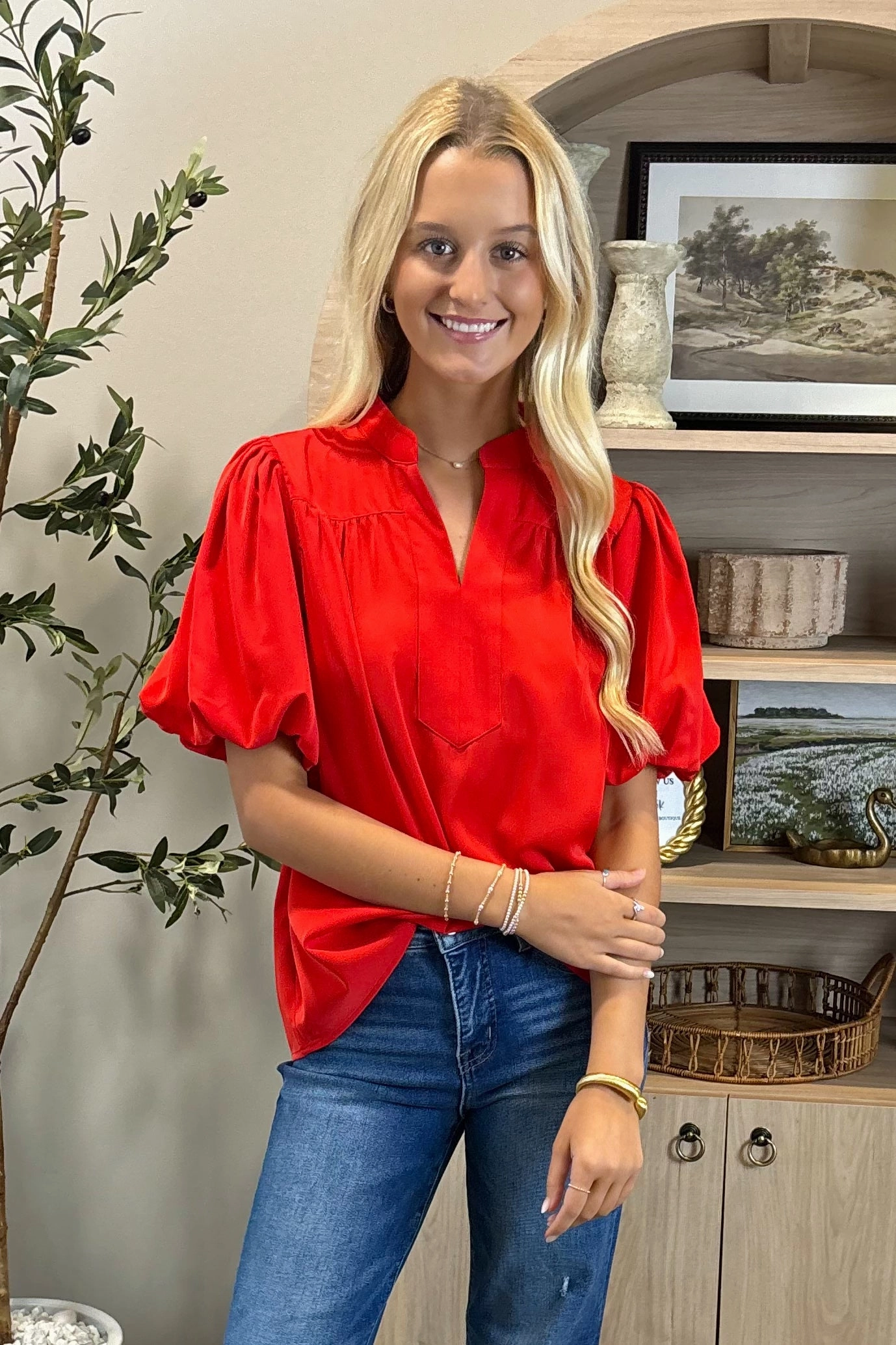 Upstate Getaway Puff Sleeve Top *More Colors* Breathable Underarm Gussets