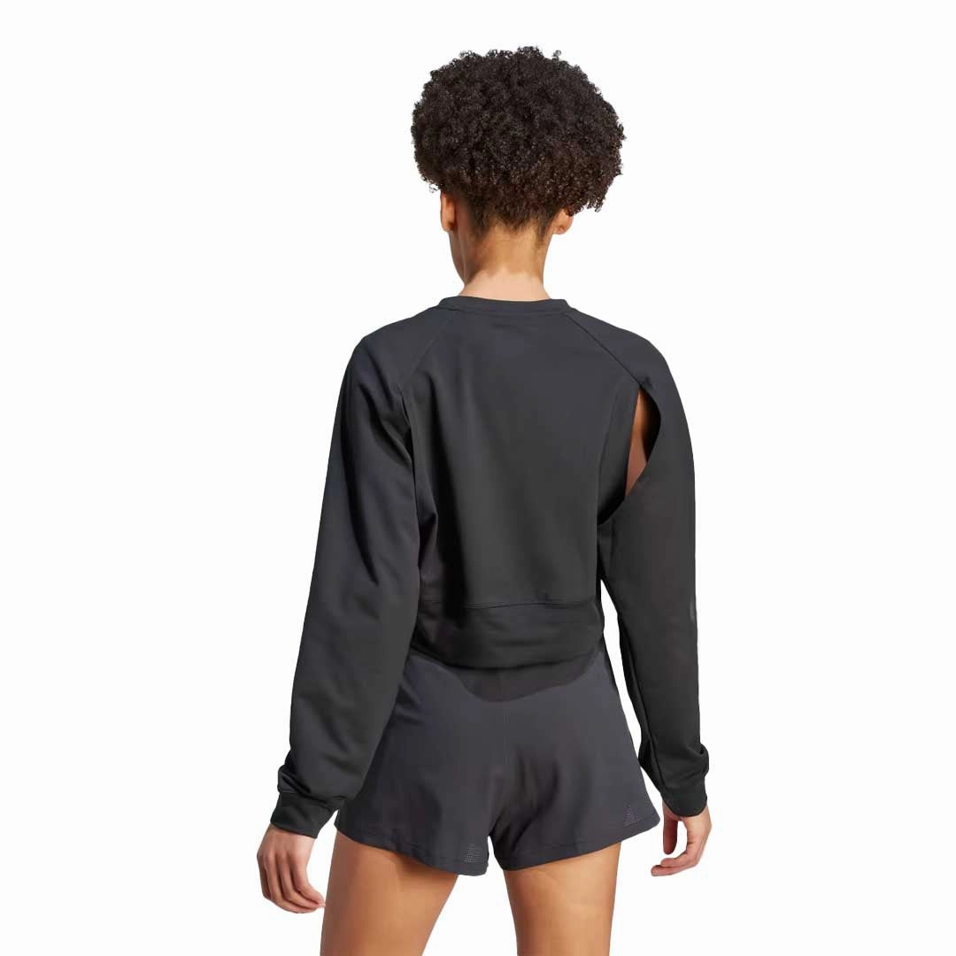 adidas - Women's Power AEROREADY Crop Cover-Up Sweatshirt (IM2692) Non Restrictive Movement Cut Stylish Daily Fit