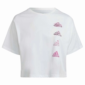 Fashion Use Glove Compatible Cuffs adidas - Women's Aeroready Crop Graphic T-Shirt (Plus Size) (HM1288)