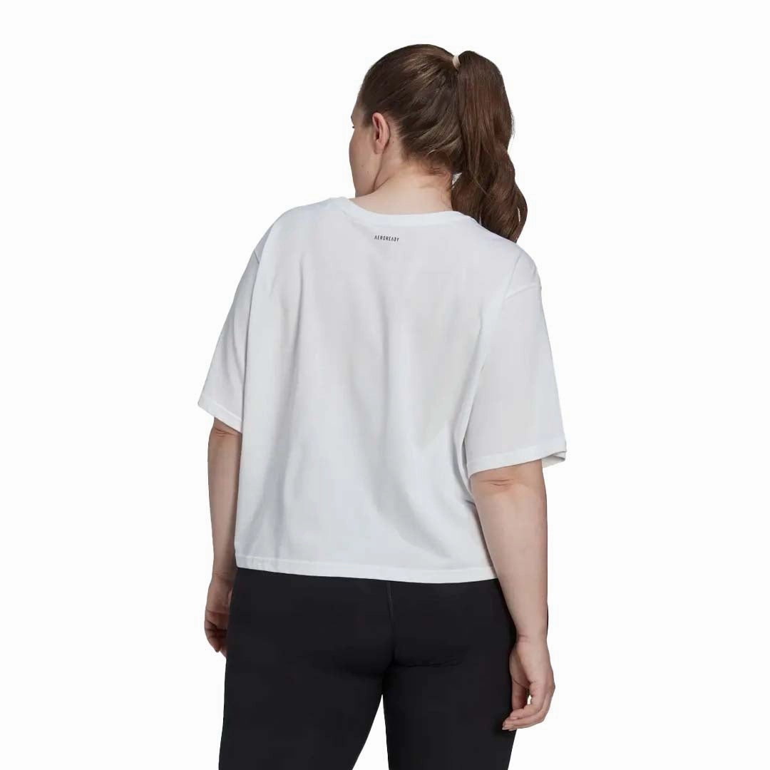 Minimal Aesthetic Thermal regulation adidas - Women's Aeroready Crop Graphic T-Shirt (Plus Size) (HM1288)