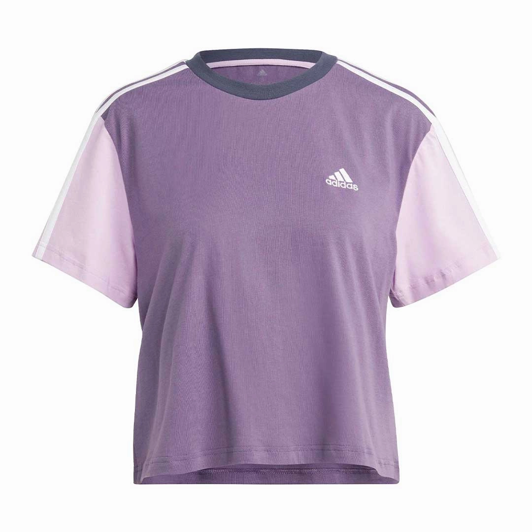 Basic Travel Fit Anti Static Finish adidas - Women's 3-Stripes Crop T-Shirt (IM0365)