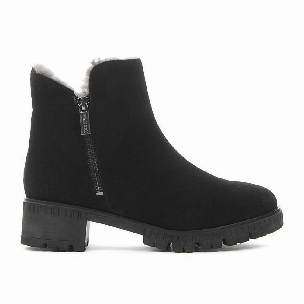 Grippy Outsole Mountain Hike Valdini Women's Ivory Waterproof Black Suede