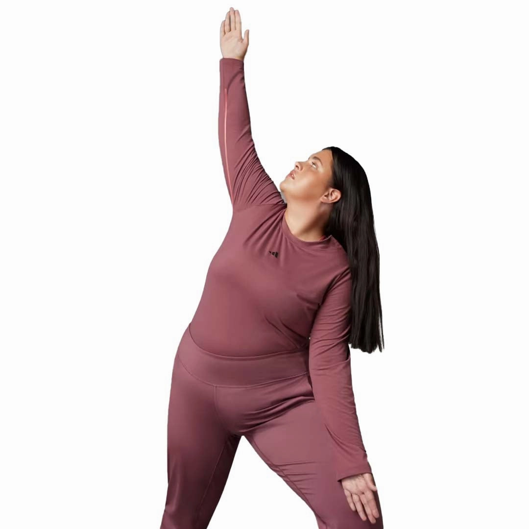 Warmth Without Bulk adidas - Women's Yoga Long Sleeve T-Shirt (Plus Size) (HZ6323)