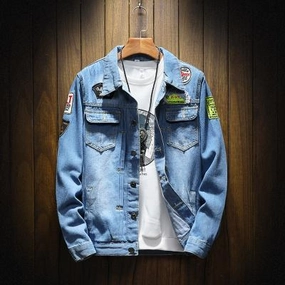 Waterproof Stitch Details West Louis? Spring Autumn Denim Jacket