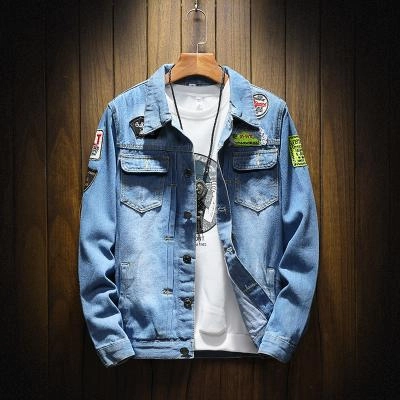 West Louis? Spring Autumn Denim Jacket City Style SeamSealed Edges