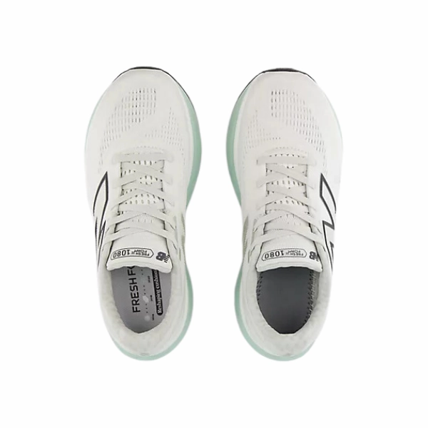 running in cloudy weather shoes nylon plate New Balance Women's Fresh Foam X 1080v14 Wide White/Green