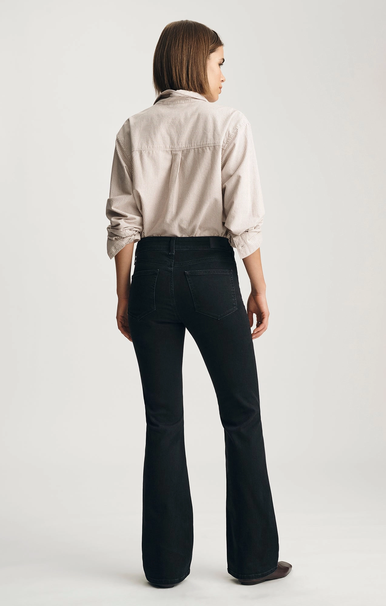 Outerwear Friendly City Walk Comfy Weekend Getaway VICKY BOOTCUT IN DARK SMOKE FEATHER LUXE