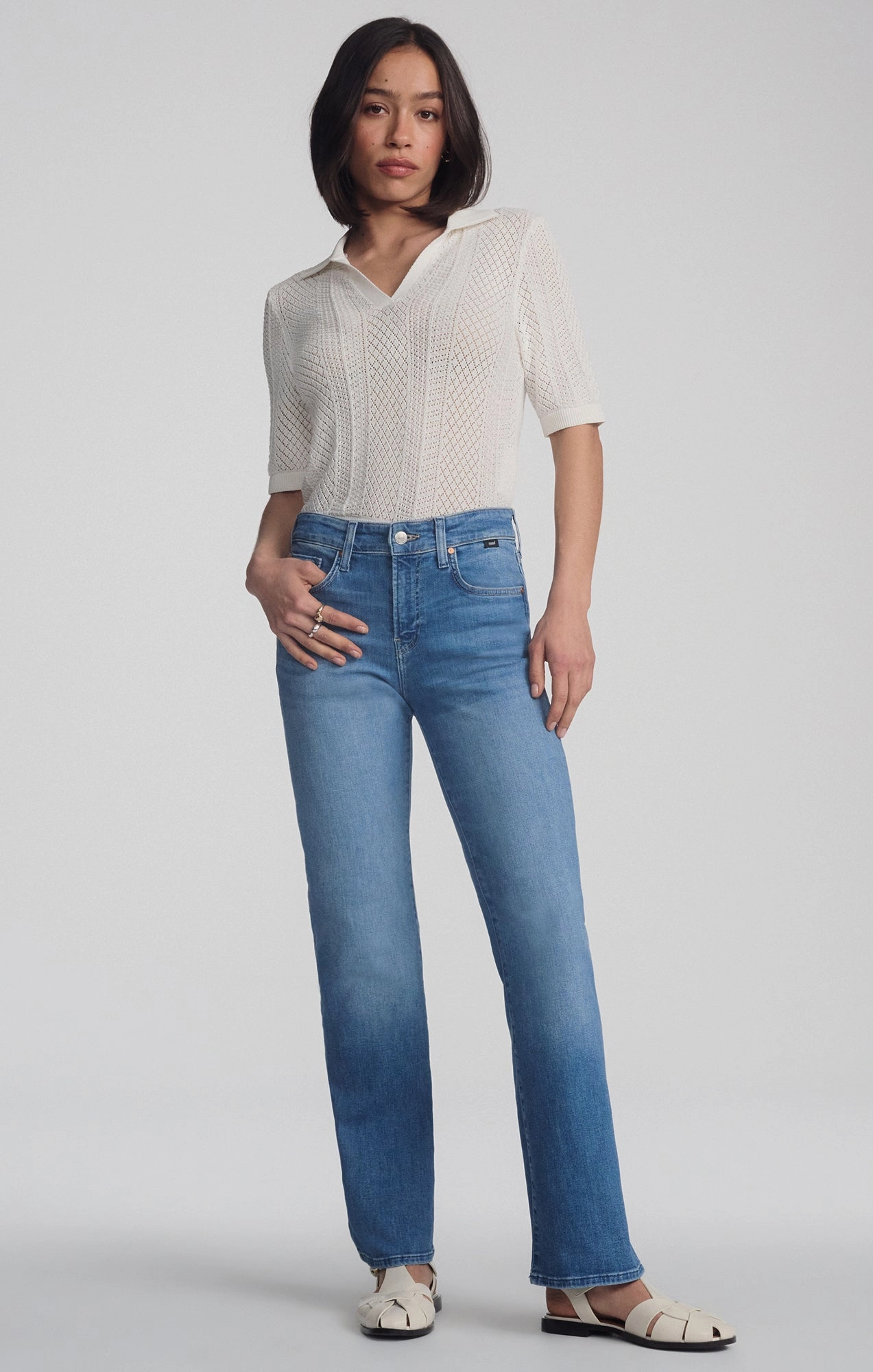 Lightweight Denim VICKY BOOTCUT IN MID BLUE FLEX BLUE