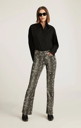 High Waist Spring Mood Outdoor Enthusiast Formal VICKY BOOTCUT IN SMOKE SNAKE DENIM