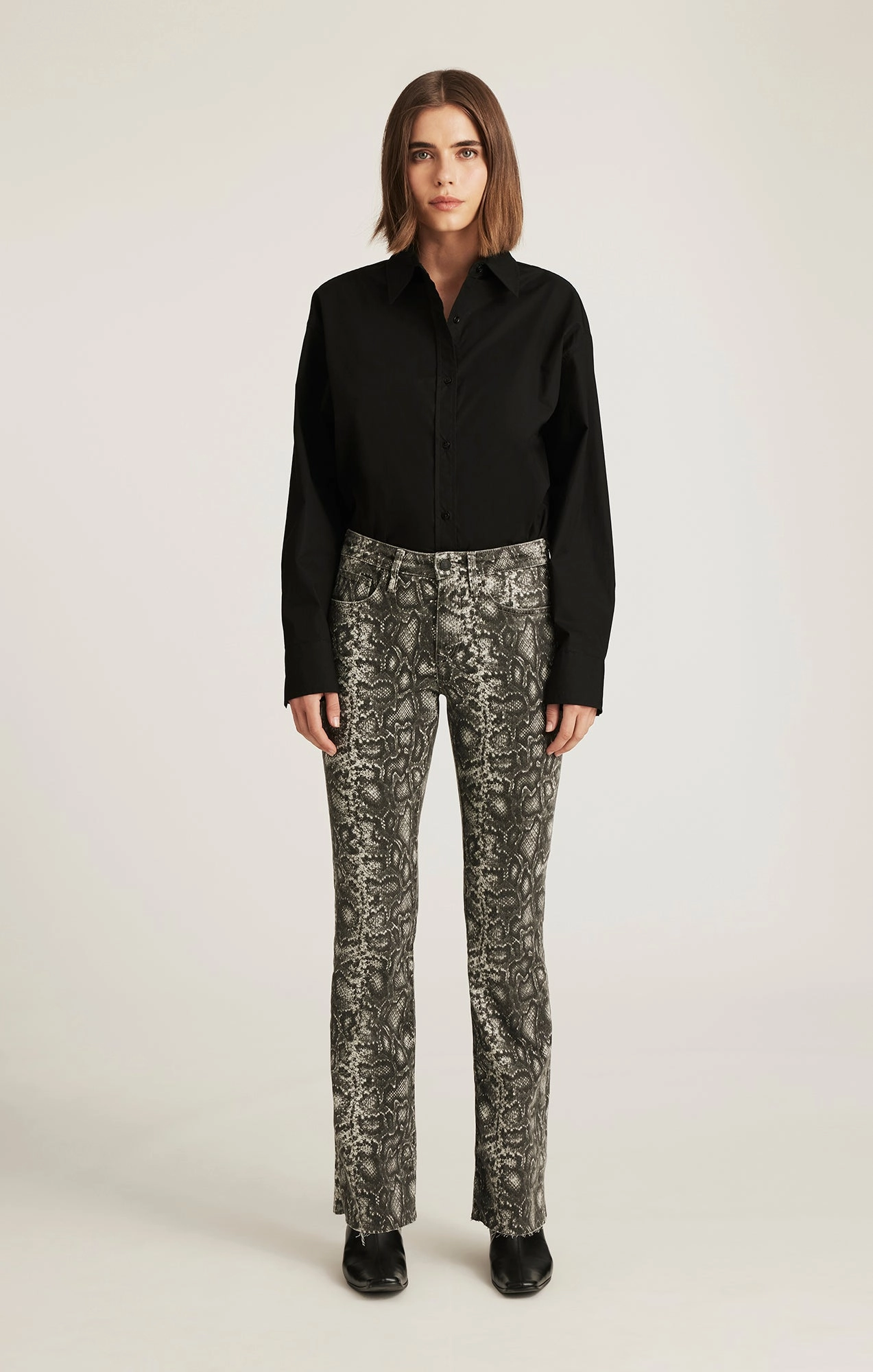 Stylish Choice Light Touch VICKY BOOTCUT IN SMOKE SNAKE DENIM