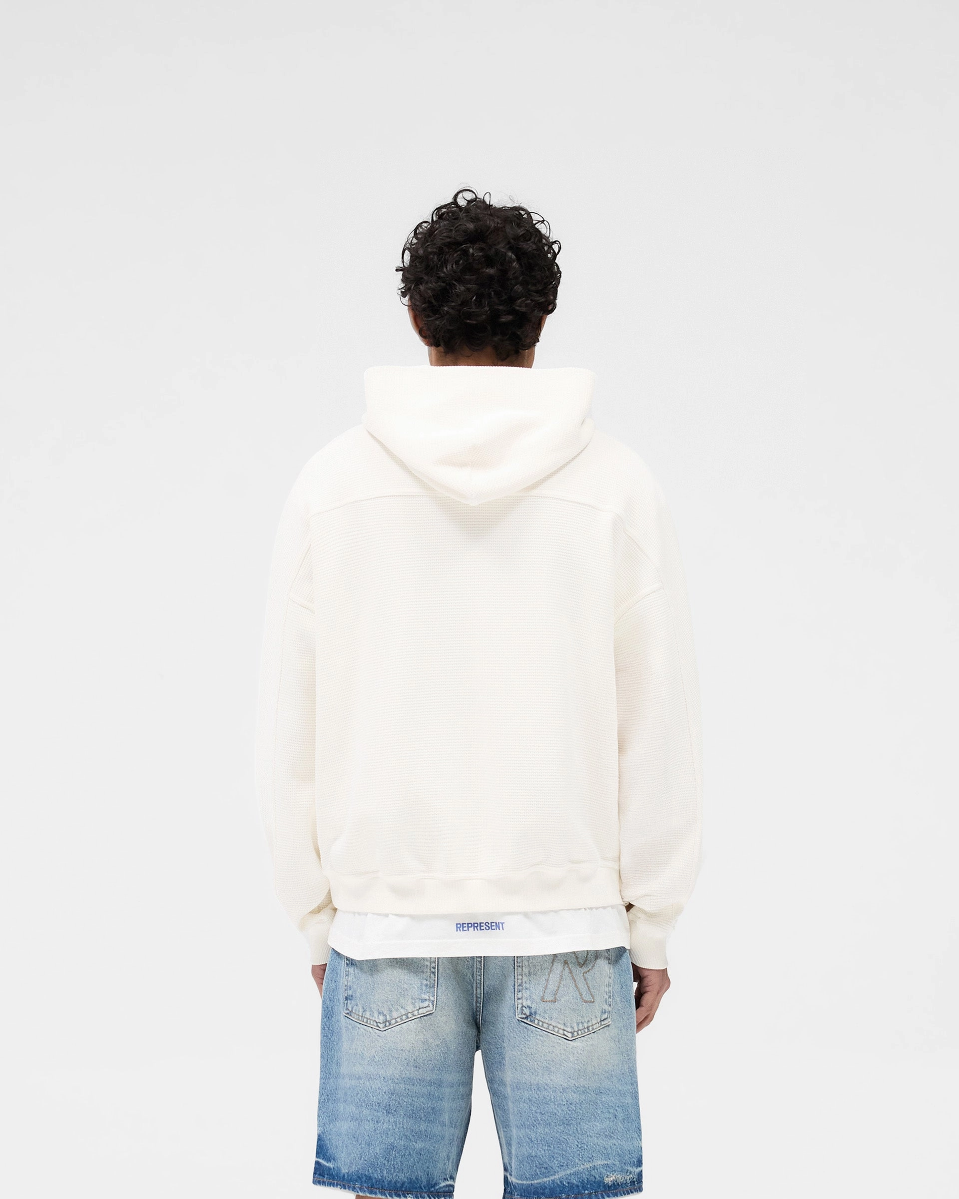 All Season Waffle Zip Through Hoodie - Flat White