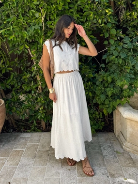 Wardrobe Staple Rue Linen Maxi Skirt - Final Sale Side zipper Quick Layering