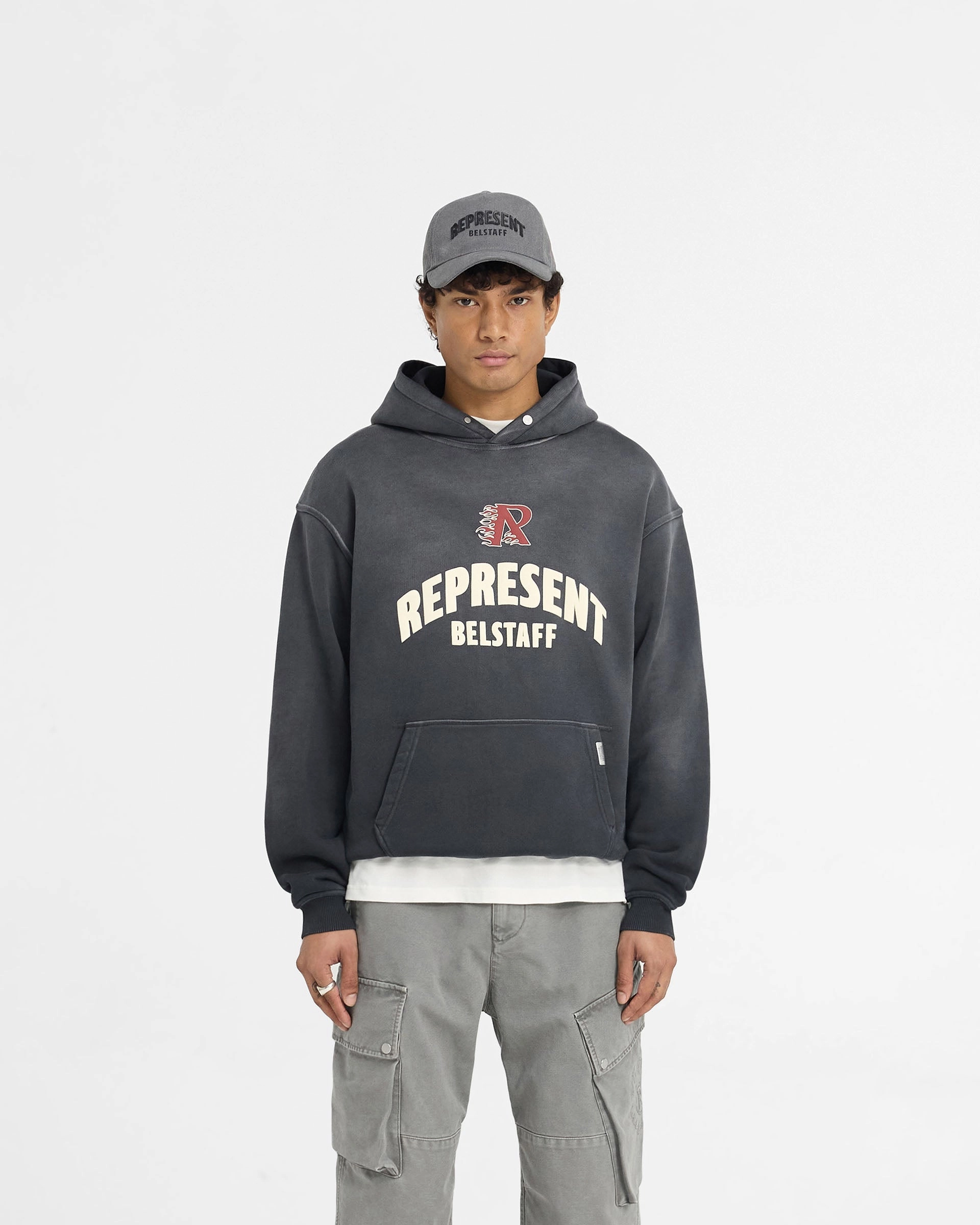 Collapsible Hood performance costume Represent X Belstaff Flame Phoenix Hoodie - Shadow