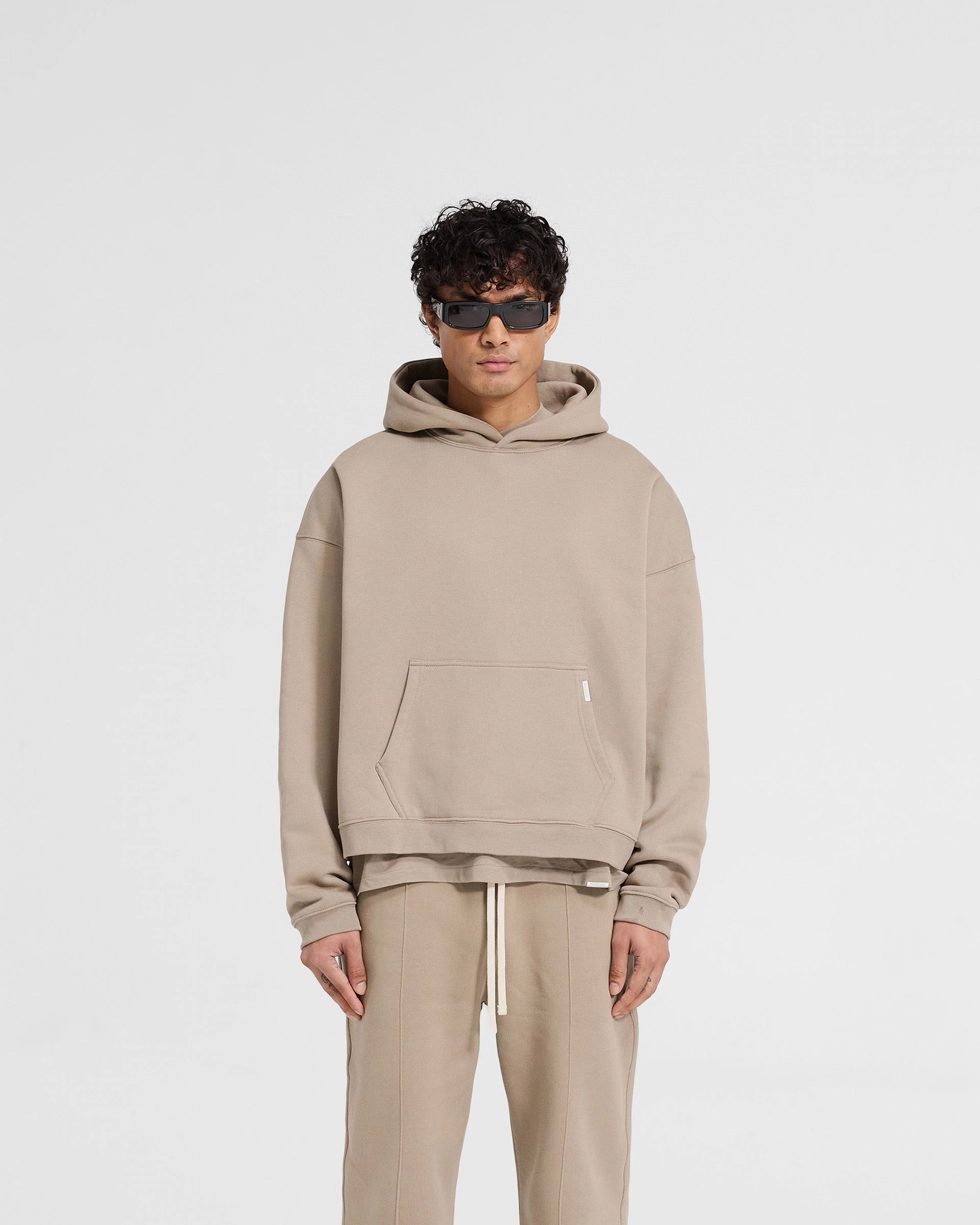 Initial Boxy Hoodie - Dune Effortless Fit Sustainable Manufacturing