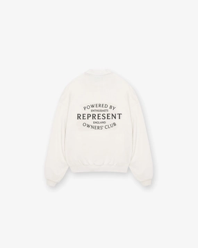 Recycled Polyester Thread Home Comfort Represent Owners Club Stamp Sweater - Flat White