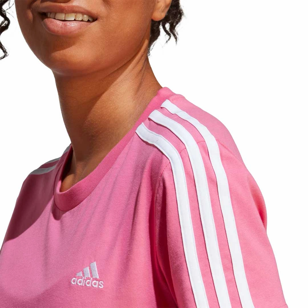 adidas - Women's Essentials Slim 3-Stripes T-Shirt (IB9453) Glow In Dark Accents