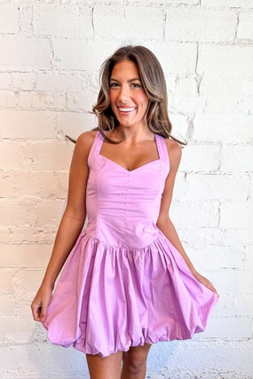 Lilac Lover Dress Smooth Look Fitted waist