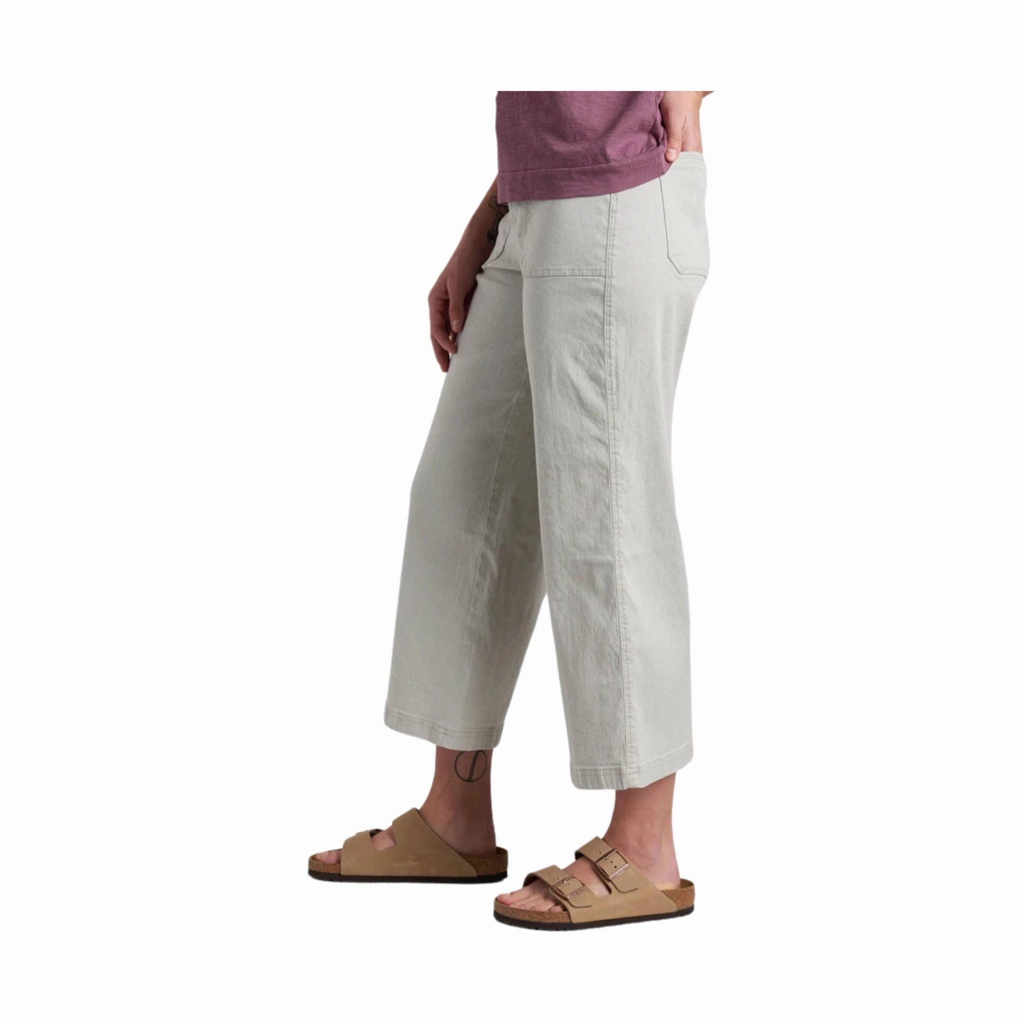 Lightweight Wear Freedom Fit Kuhl Women's Seaboard Wide Leg Crop Pant - Birch