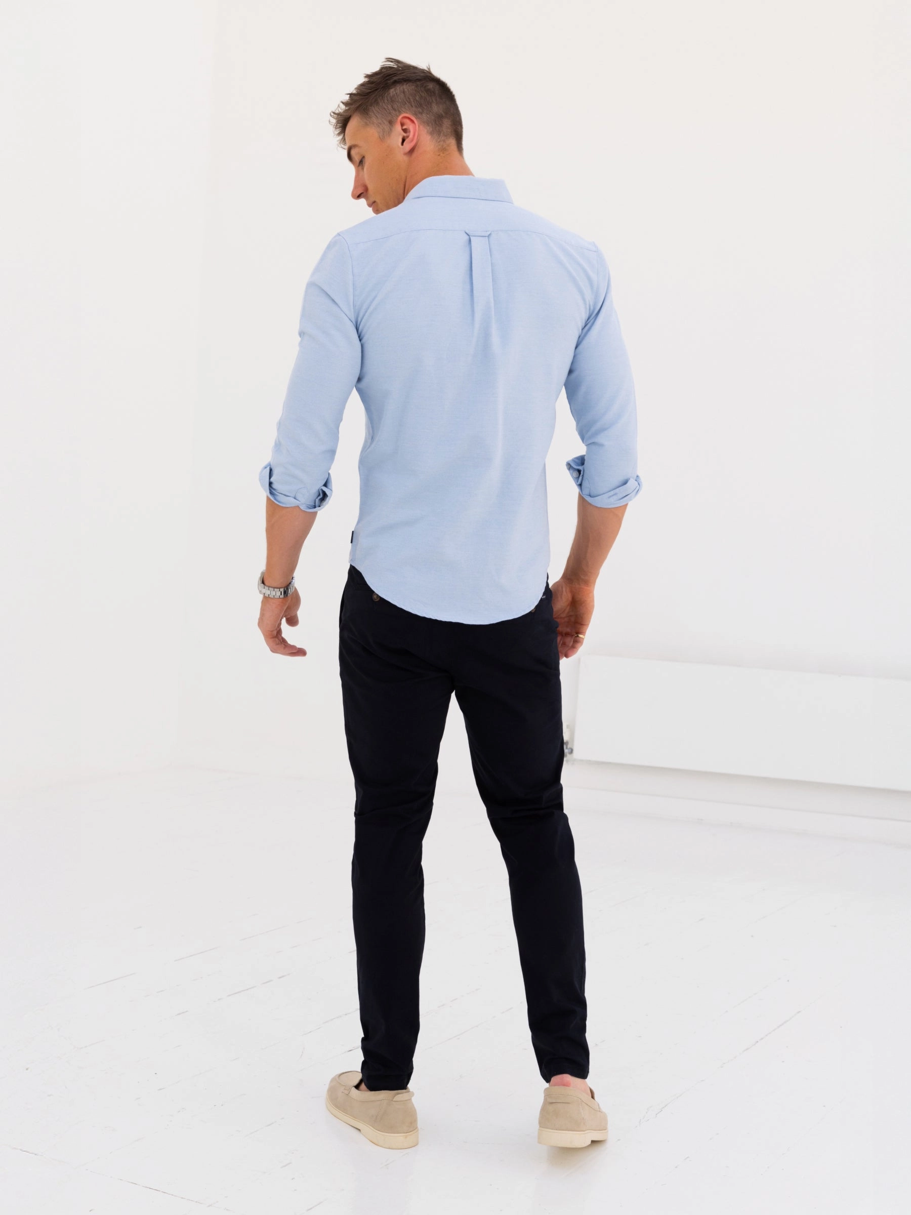 Non Iron Non Irritating Seams Dallas Long Sleeve Shirt - Blue