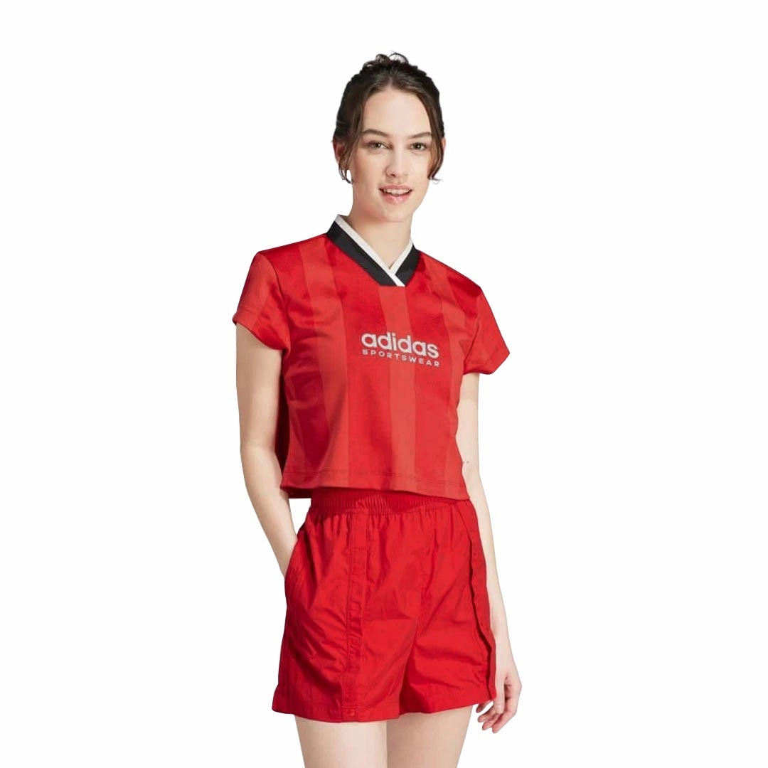 adidas - Women's Tiro Colorblock Crop T-Shirt (IM4998) Fade Resistant Dye