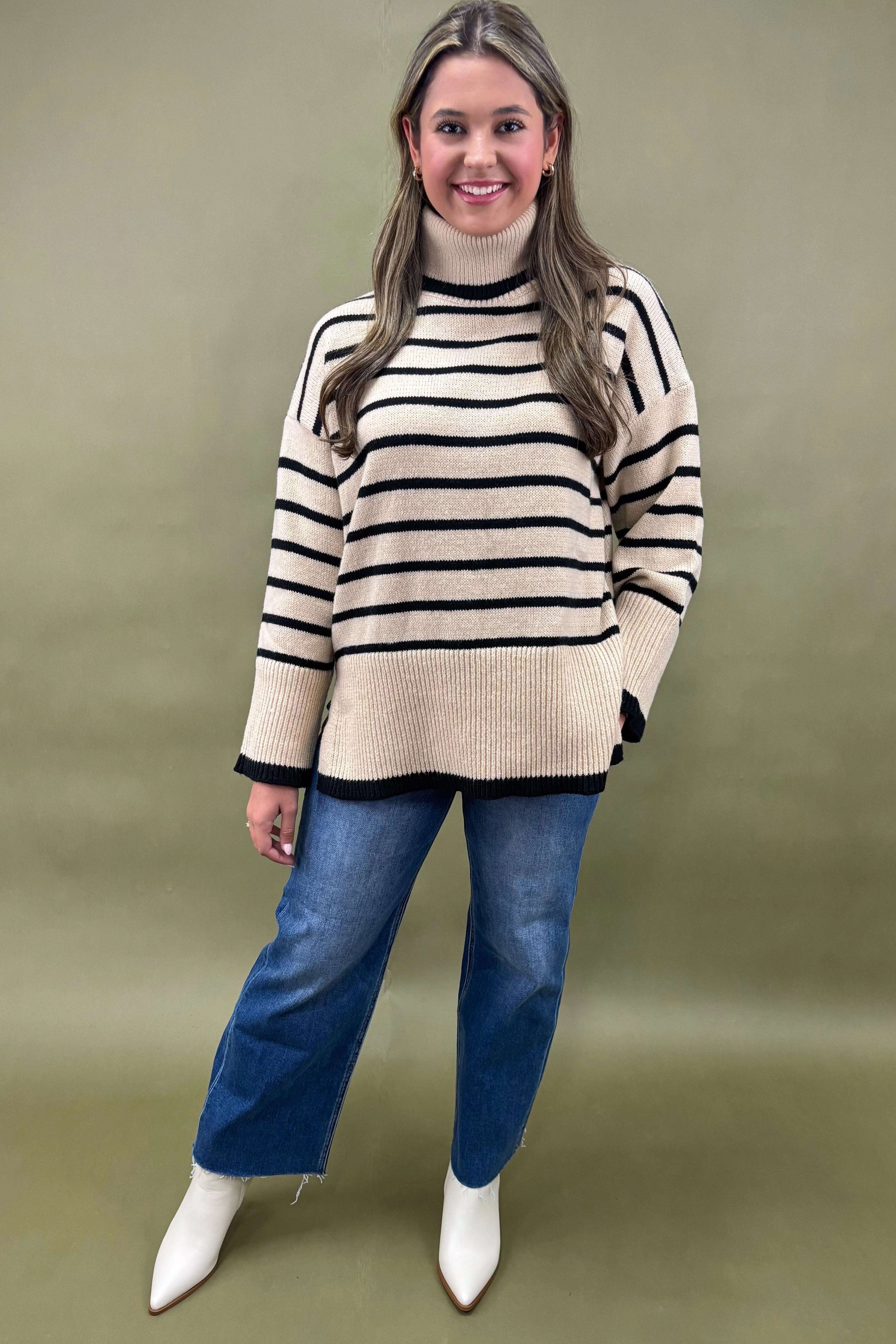 Tear Resistant Weave Recycled Material Blend Weekend Whispers Turtleneck Sweater *More Colors*