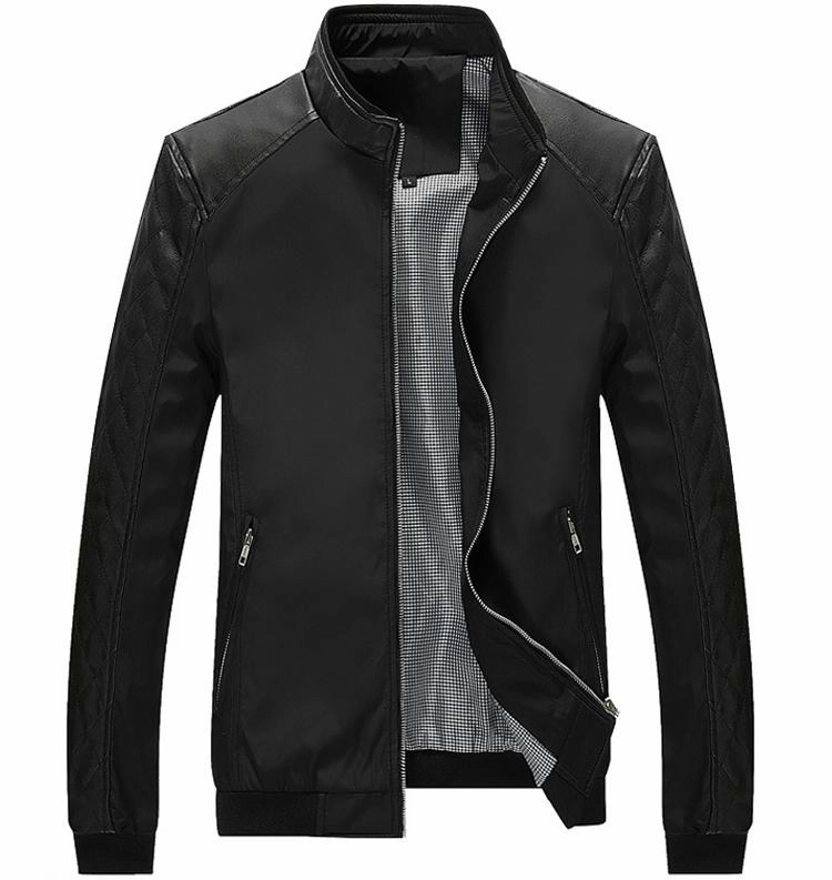 Concealed Zippers West Louis? Business PU Leather Slim Jacket