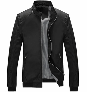 Concealed Zippers West Louis? Business PU Leather Slim Jacket