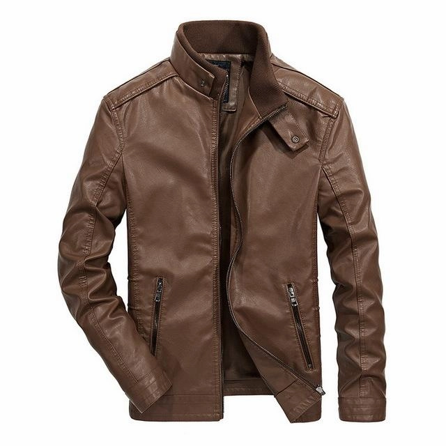 Neutral Tones Rain Guard West Louis? Classical Motorcycle Men Leather Jacket