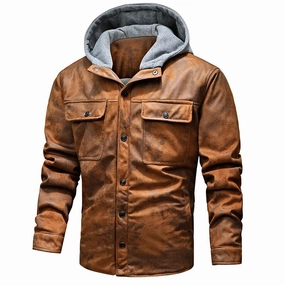 Secure Chest Pocket West Louis? Leather Outwear Fleece Jacket