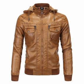 West Louis? Luxury Fleece PU Leather Jacket Waterproof Material Universal Fit Framework