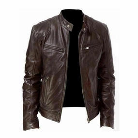 West Louis? Motorcycle Street Style Leather Jacket Non Irritating Edging