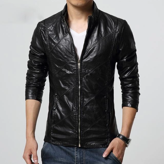 West Louis? PU leather Biker Jacket Mid Season Wear