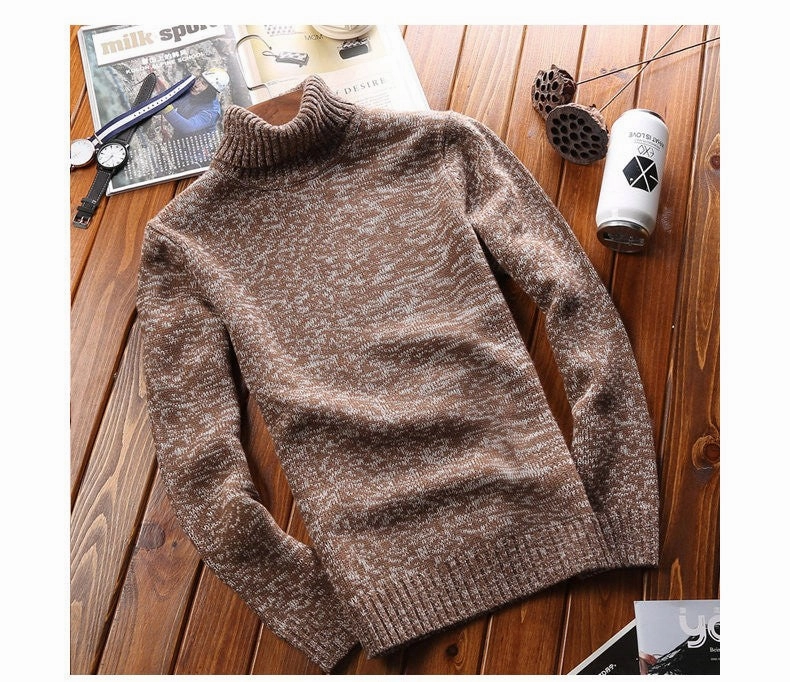 West Louis? Turtle Neck Thick Acrylic Sweater MoistureWicking Texture