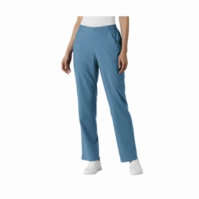 Wink Women's Cargo Utility Scrub Pant - Pacific Blue Move Comfort NonIrritatingStitching