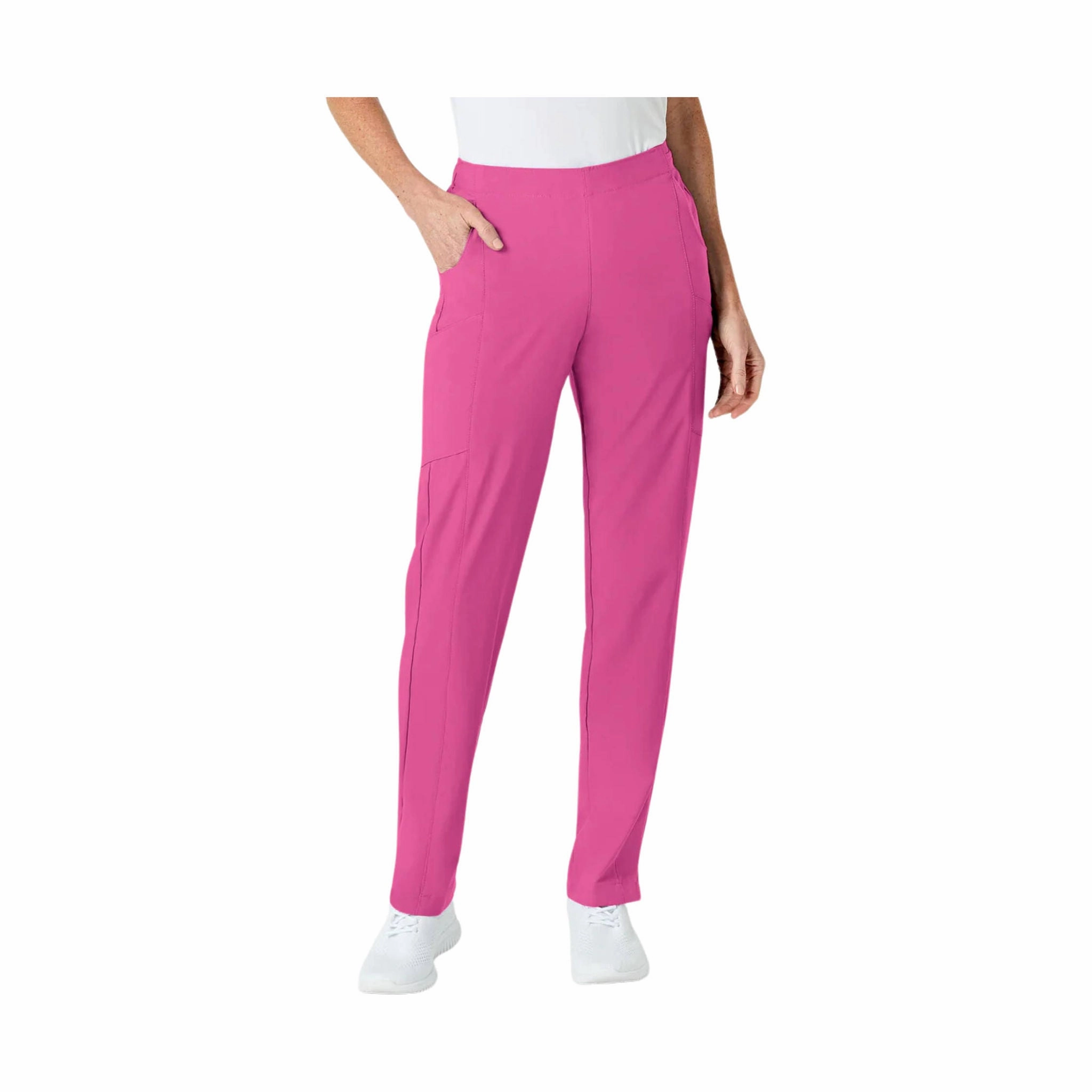 Wink Women's Flat Front Cargo Scrub Pant - Hot Pink Slim Waist