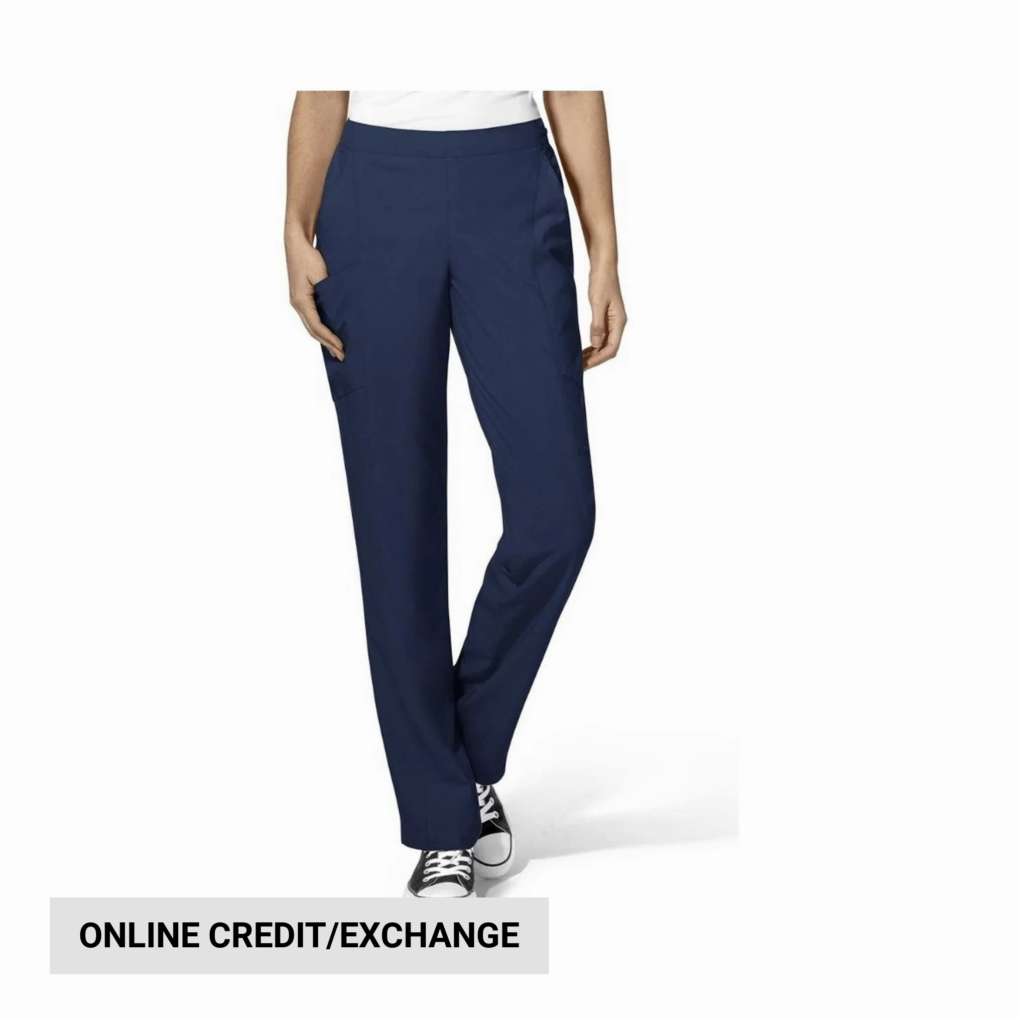 Relax Mode Wink Women's Flat Front Cargo Scrub Pant - Navy