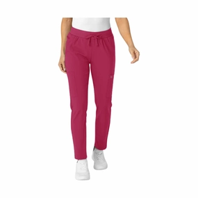 Wink Women's Flex n Reach Track Scrub Pant - Viva Magenta Clean Finish Tight Cut