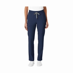 Wink Women's High Waist Slim Leg Scrub Pant - Navy Heather No Pinch
