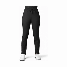 Pocket Reinforcement Fashion Staple Wink Women's Thrive Cargo Straight Slim Leg Scrubs Pants - Black