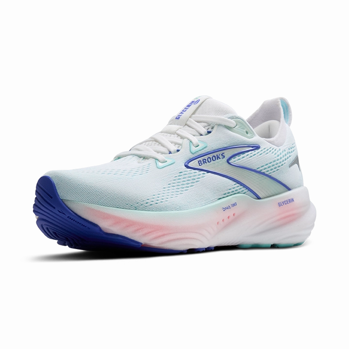 Form Fitting Zero Drop Sole Women's Glycerin 22 - White / Limpet Shell / Amparo Blue