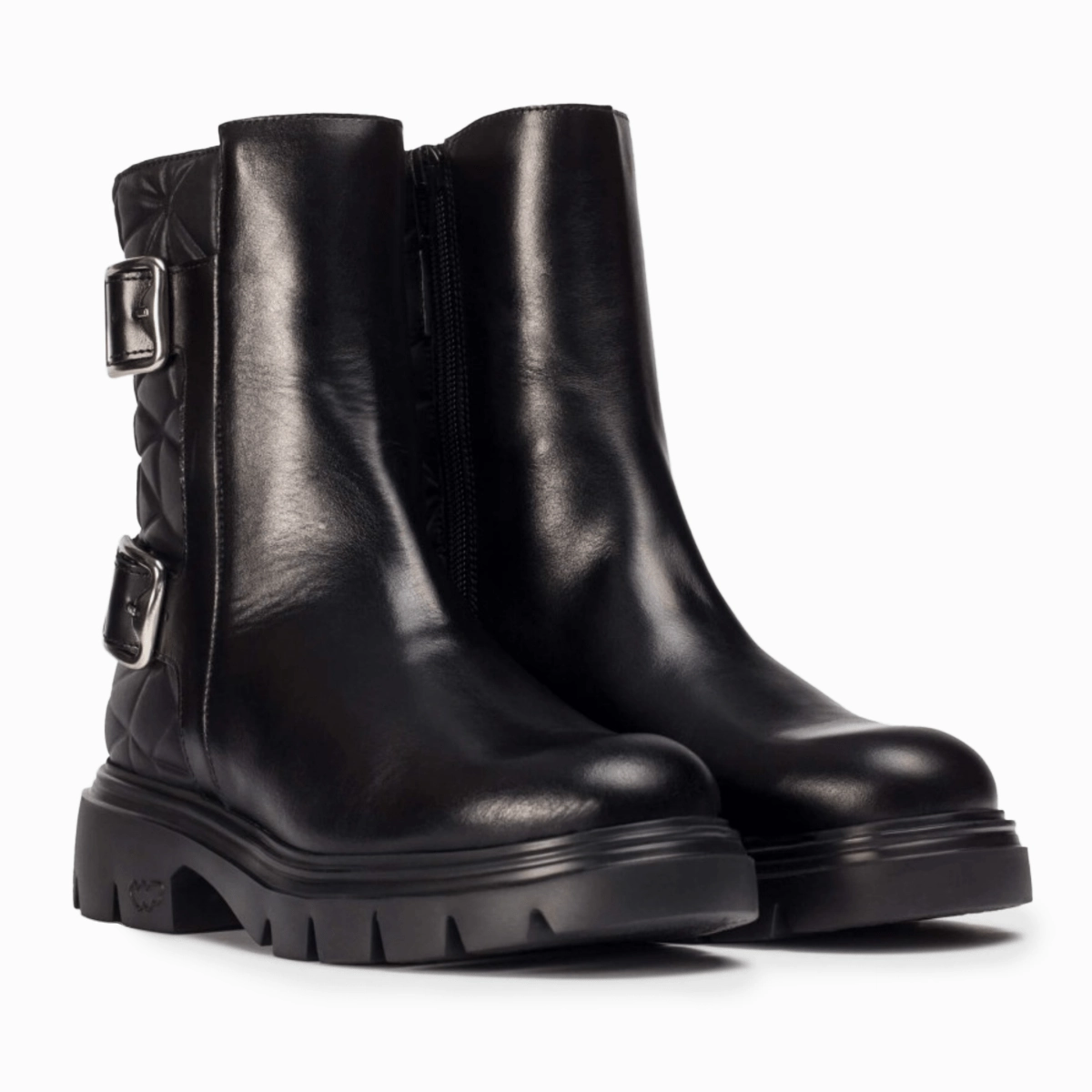 Wonders Women's Black Bones 01 Black Leather Training Ground