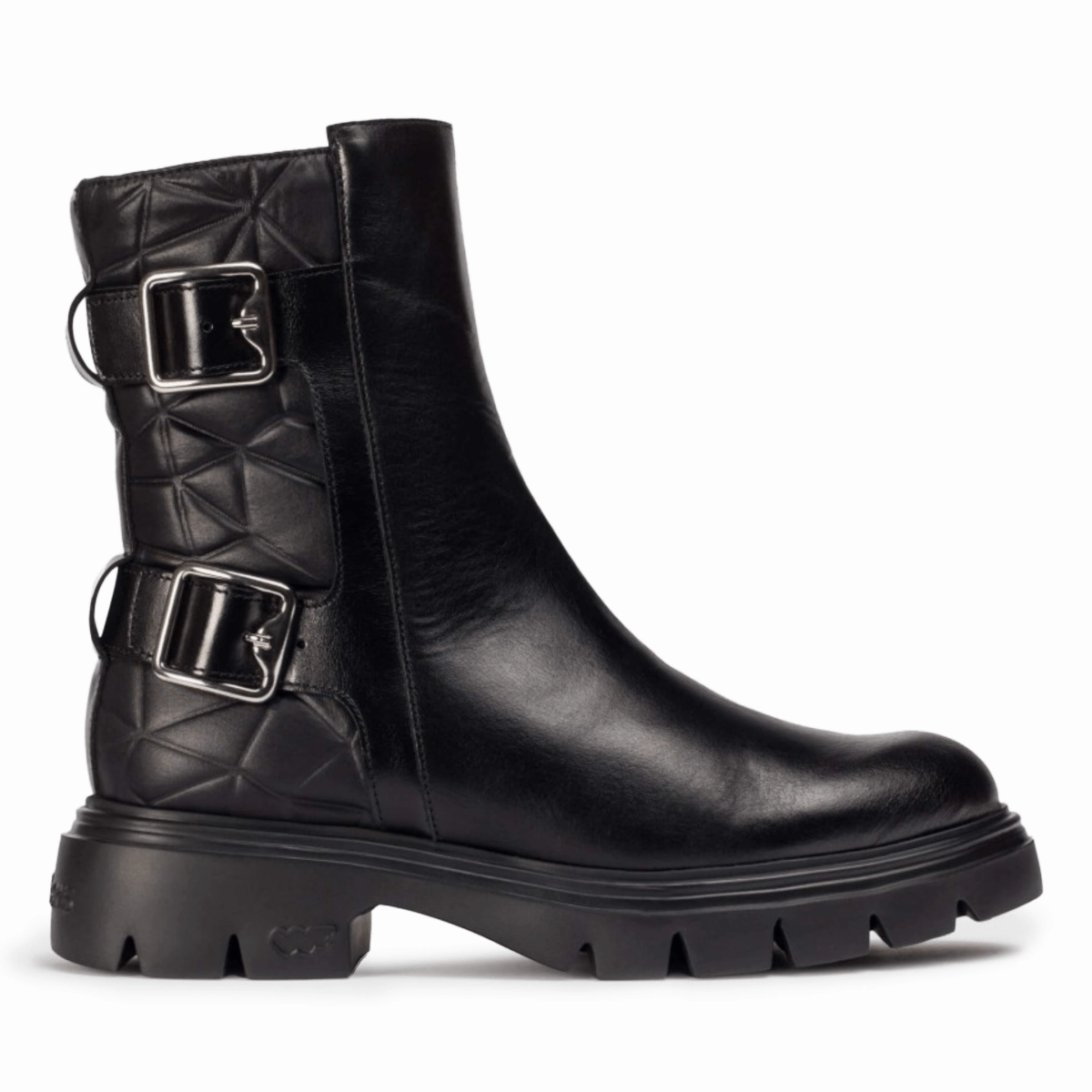 Comfortable Step Wonders Women's Black Bones 01 Black Leather