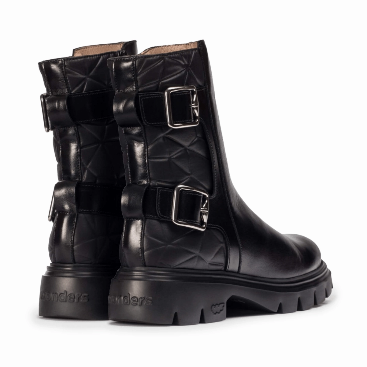 Travel purpose Padded Interior Comfort Seeker Wonders Women's Black Bones 01 Black Leather