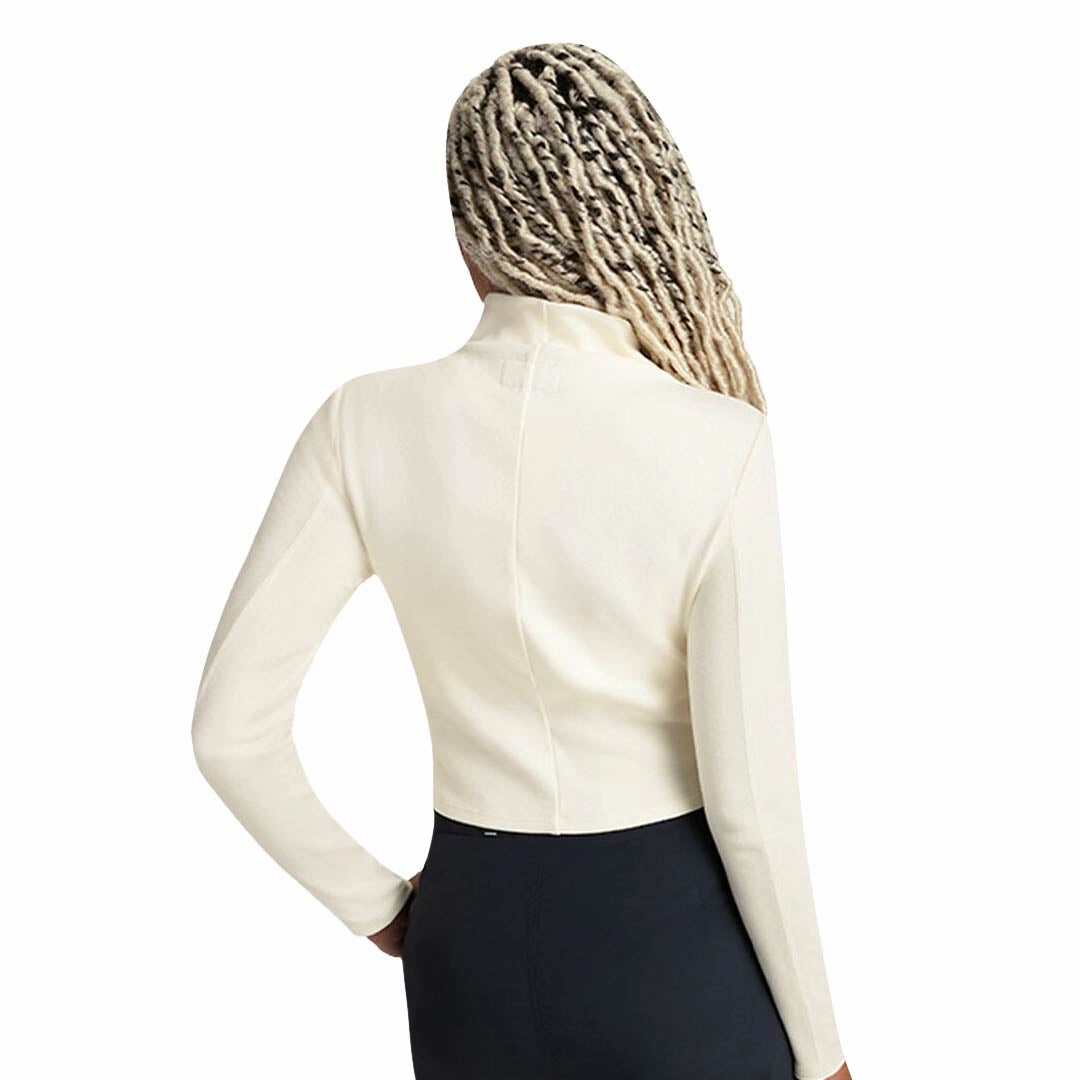 Double Stitch Seams Converse - Women's Half-Zip Mock Neck Long Sleeve Top (10027392 A01)