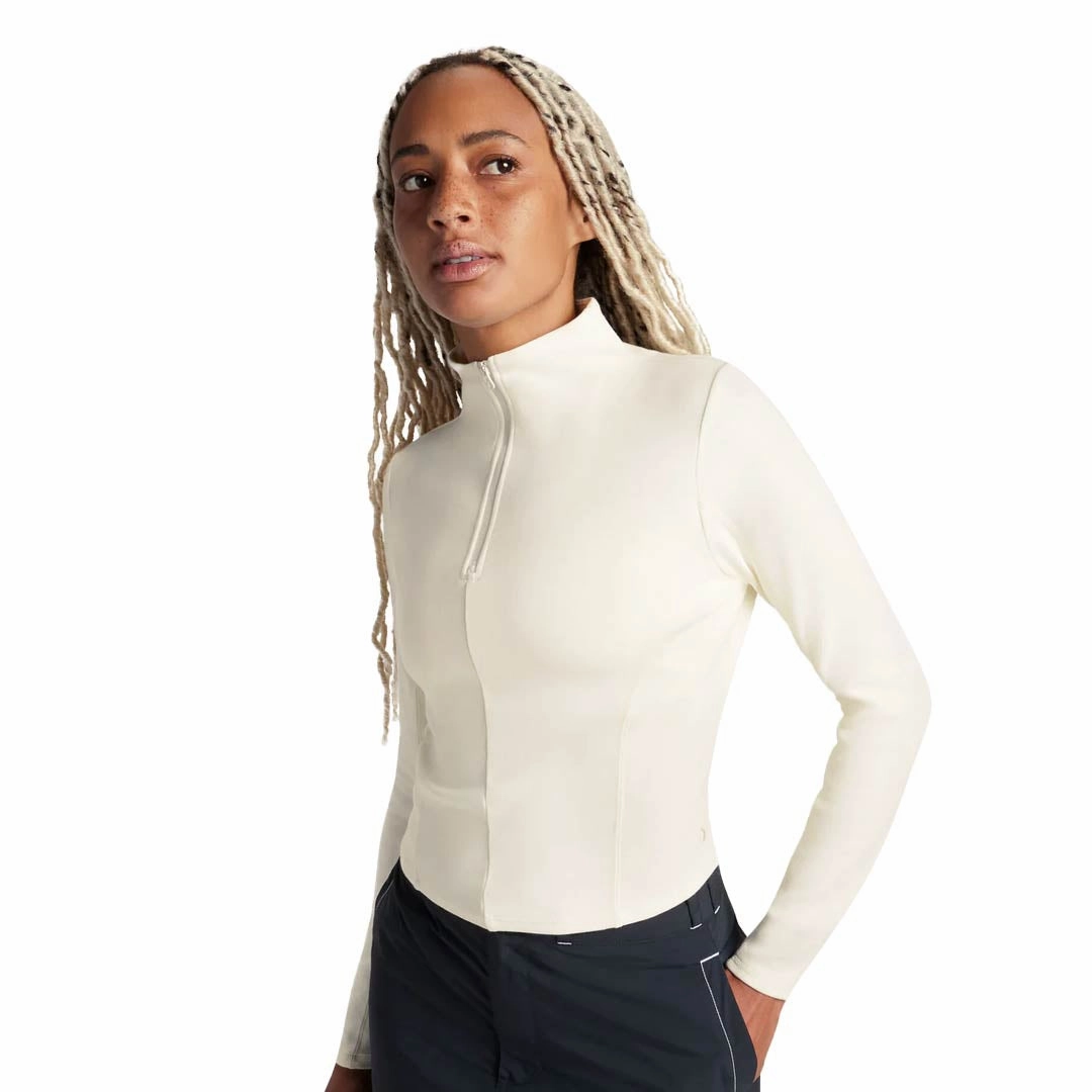 Converse - Women's Half-Zip Mock Neck Long Sleeve Top (10027392 A01) Modern Day Look Stretchable Material