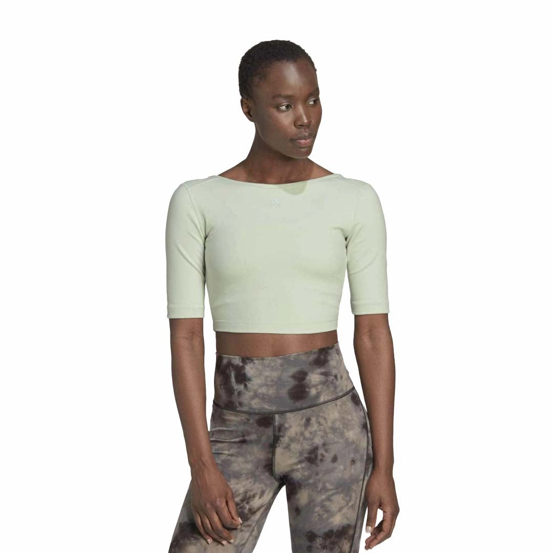 Style Staple Non Irritating Collar adidas - Women's Aeroready Studio Open-Back T-Shirt (HM7977)